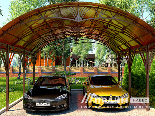 Арочный навес на 2 машины №52 - фото 596