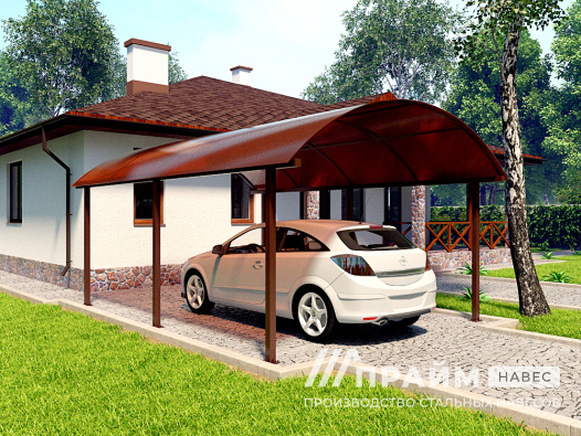 Навес во дворе для автомобиля №47 - фото 574