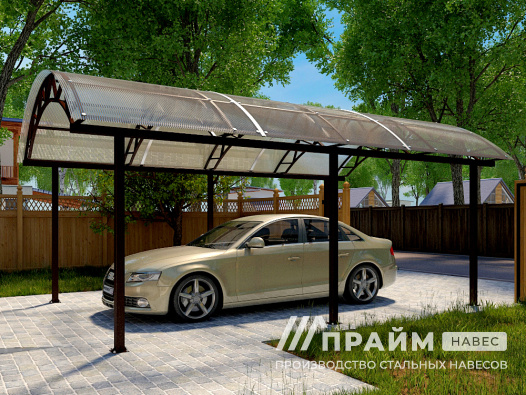 Арочный навес для автомобиля на даче №26 - фото 531